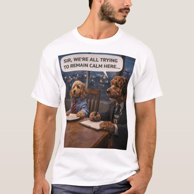 Camisa engraçada de escritório com cachorro - Pres (Frente)