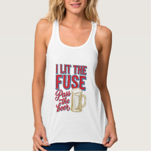 Camisa engraçada de fogos de artifício de cerveja
