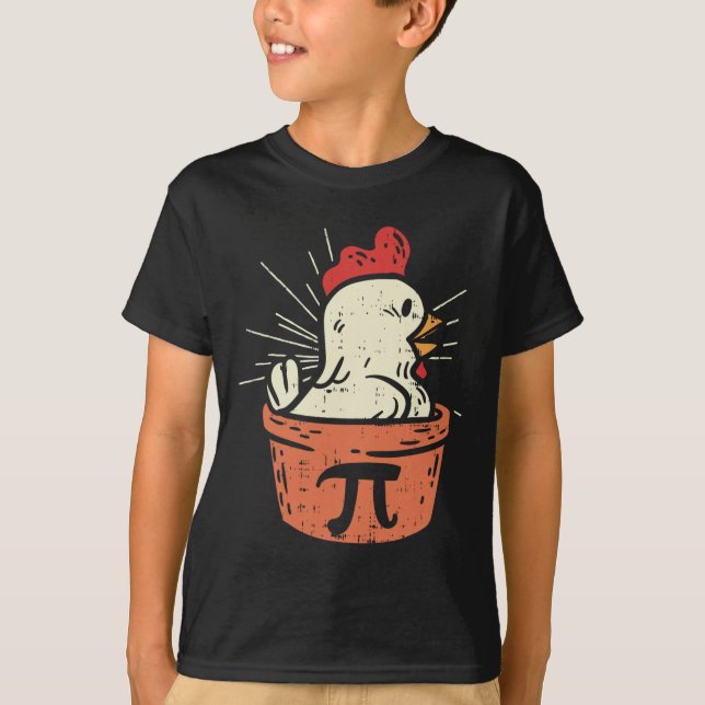 Camisa engraçada de frango com Pi no dia da torta  (Frente)