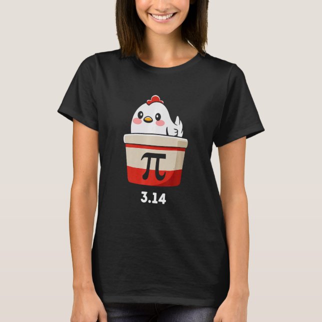 Camisa engraçada de frango Pot Pi Dia Torta Matemá (Frente)