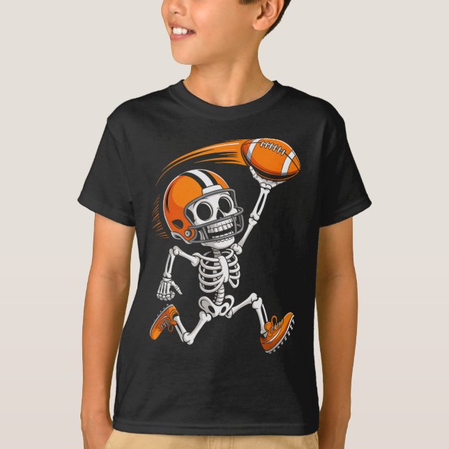 Camisa engraçada de futebol com esqueleto de Hallo (Frente)
