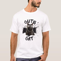 Camisa Engraçada De Gato, Camisa De Gato, Camisa D