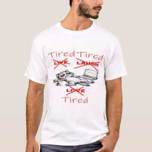 camisa engraçada de gato, camiseta de gato cansado