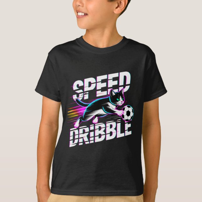 Camisa engraçada de gato jogando futebol para cria (Frente)