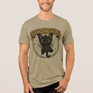 Camisa engraçada de gato preto Hang In There | Gat