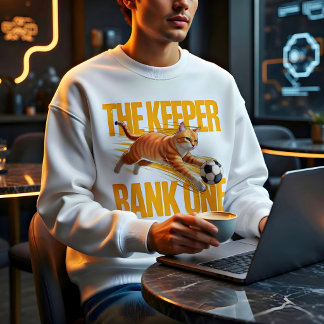 Camisa engraçada de goleiro de gato de futebol