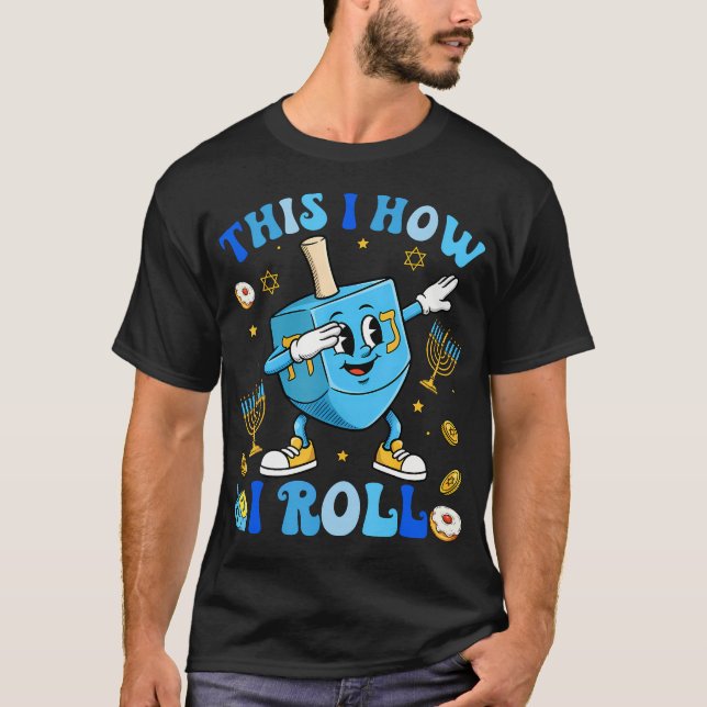 Camisa engraçada de Hanukkah com Dreidel Dabbing M (Frente)