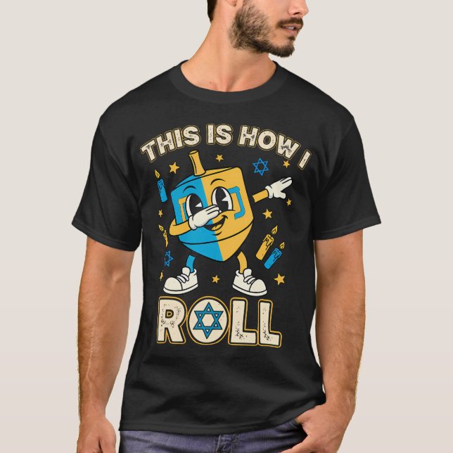 Camisa engraçada de Hanukkah com Dreidel Dabbing M (Frente)