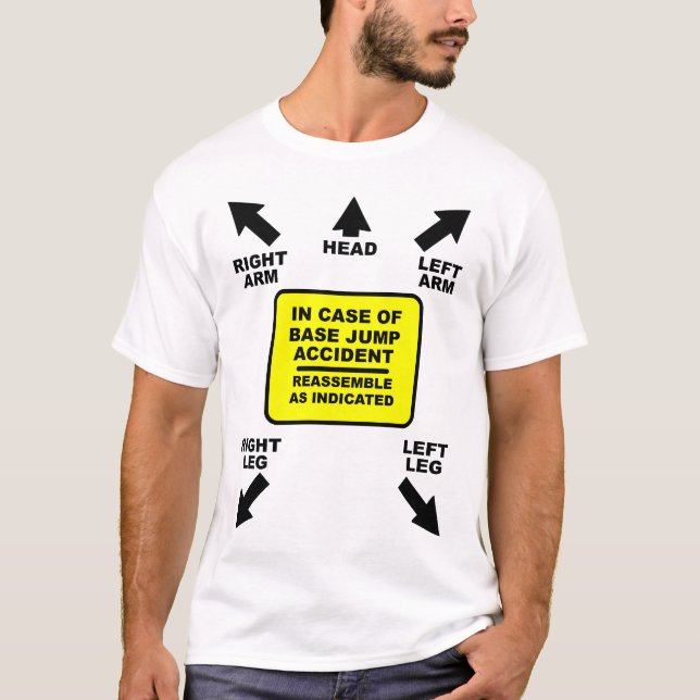 Camisa engraçada de humor acidente de salto de bas (Frente)