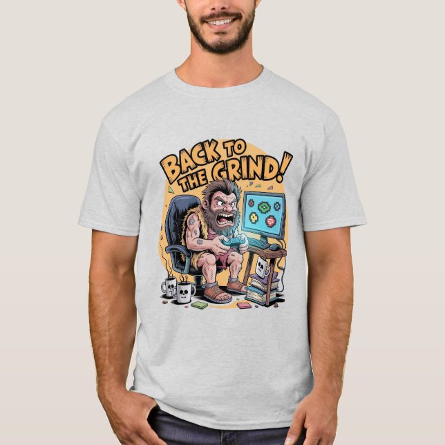 Camisa engraçada de jogador de cavernas Grind pré- (Frente)