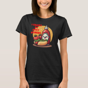 Camisa Engraçada de Ketchup de Cachorro Quente - E