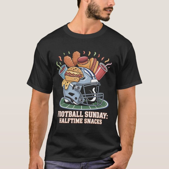 Camisa engraçada de lanches de futebol de domingo  (Frente)