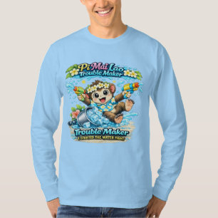 Camisa engraçada de luta com água Pi Mai Lao Troub