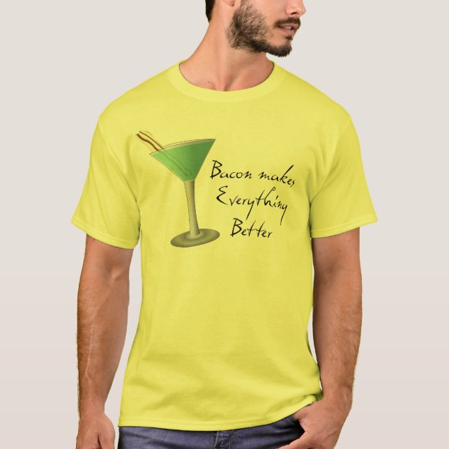 Camisa engraçada de Martini do bacon (Frente)