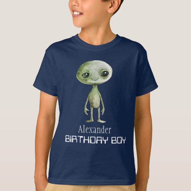 Camisa engraçada de menino alienígena marciano ver (Frente)