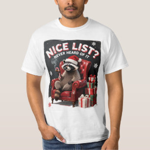 Camisa engraçada de Natal de guaxinim na lista dos
