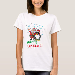 Camisa engraçada de natal de neve design mulheres