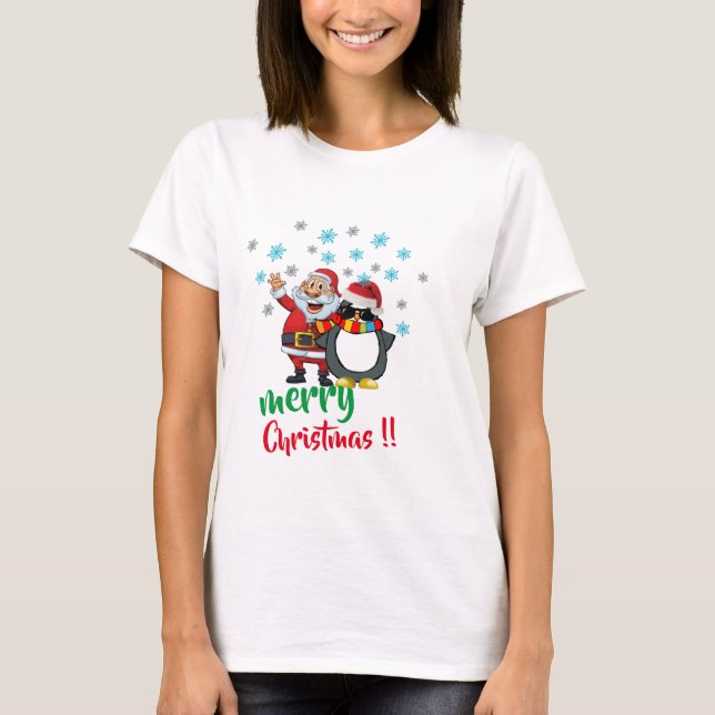 Camisa engraçada de natal de neve design mulheres (Frente)