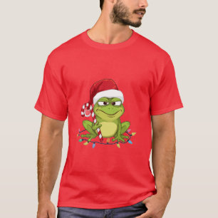 Camisa engraçada de Natal de sapo de Papai Noel -