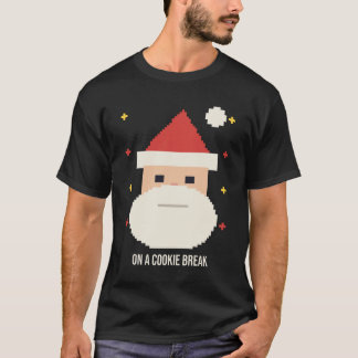 Camisa engraçada de Natal em pixel art do Papai No