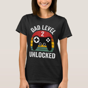 Camisa engraçada de novo pai, nível de pai 2 desbl