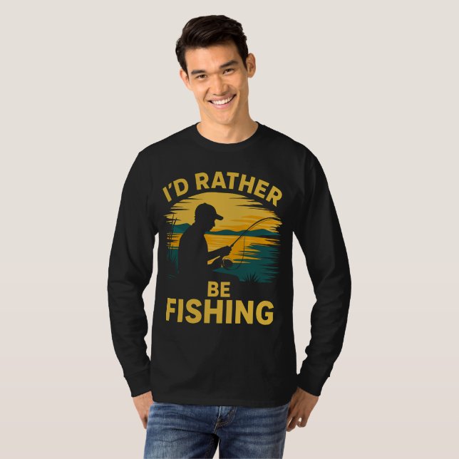 Camisa engraçada de pesca masculina (Frente Completa)