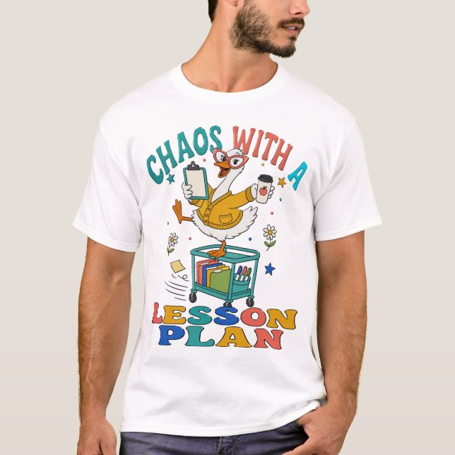 Camisa engraçada de professor com Caos e um Plano  (Frente)