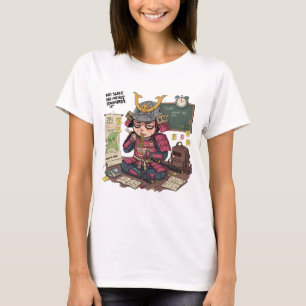 Camisa engraçada de Samurai de volta à escola