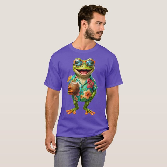 Camisa engraçada de sapo tropical havaiano Gráfico (Frente Completa)