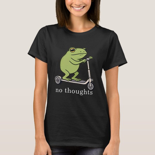 Camisa engraçada de scooter de sapo sem pensamento (Frente)