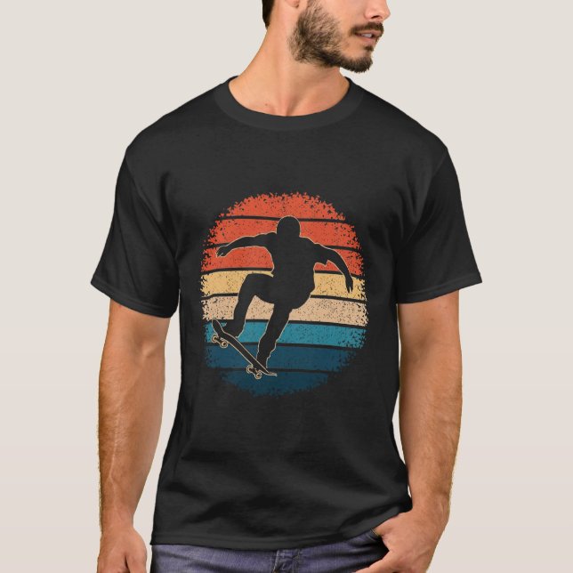 Camisa engraçada de skate vintage retro skateboard (Frente)