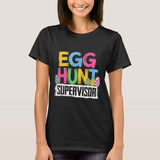 Camisa engraçada de supervisor de caça a ovos de P (Frente)