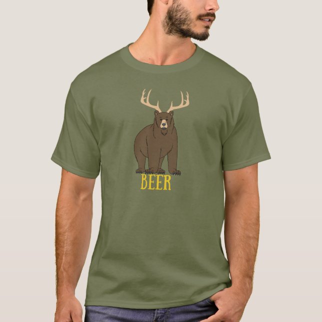 Camisa engraçada Deer + Bear = Beer (Frente)