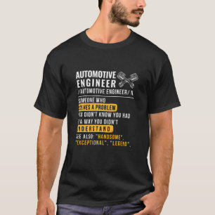 Camisa engraçada definição de engenheiro automotiv