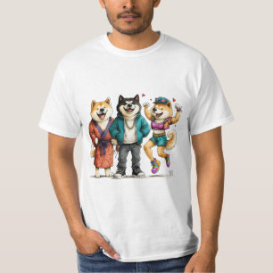 Camisa engraçada do Akita Americano Trio de Cachor