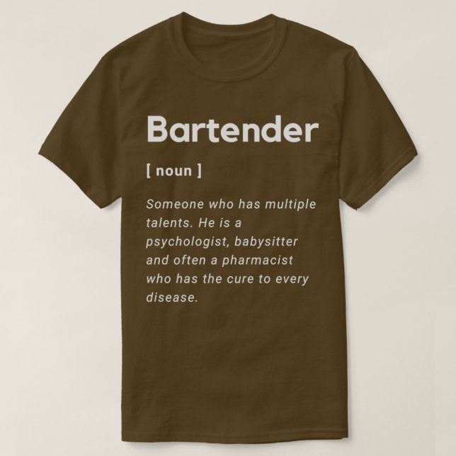 Camisa Engraçada do Barman (Frente do Design)