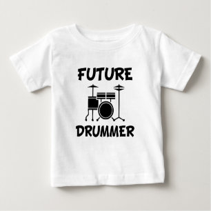 Camisa engraçada do bebê do baterista futuro