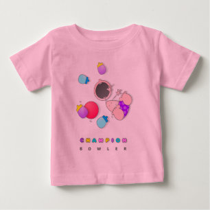 Camisa engraçada do bebê T da boliche