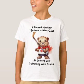 Camisa engraçada do castor de hóquei