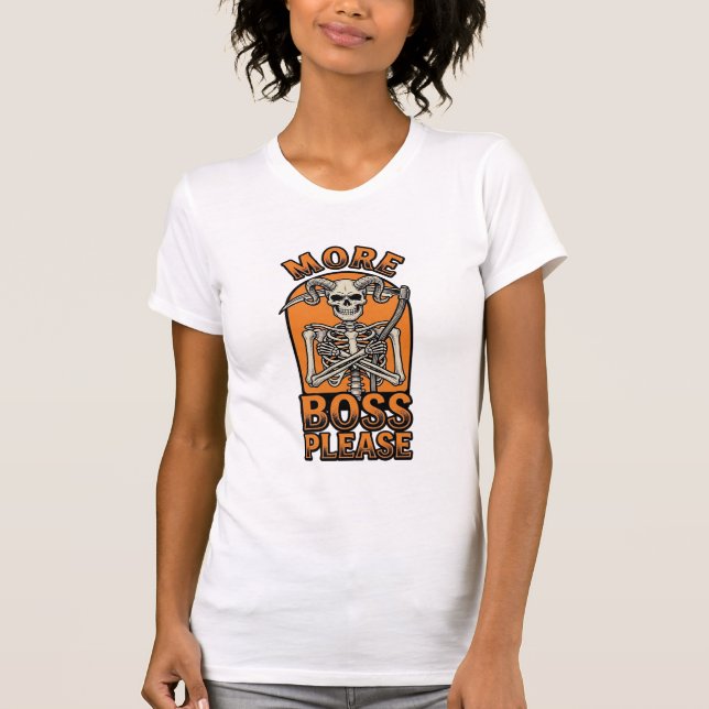 Camisa engraçada do chefe esqueleto vintage de Hal (Frente)