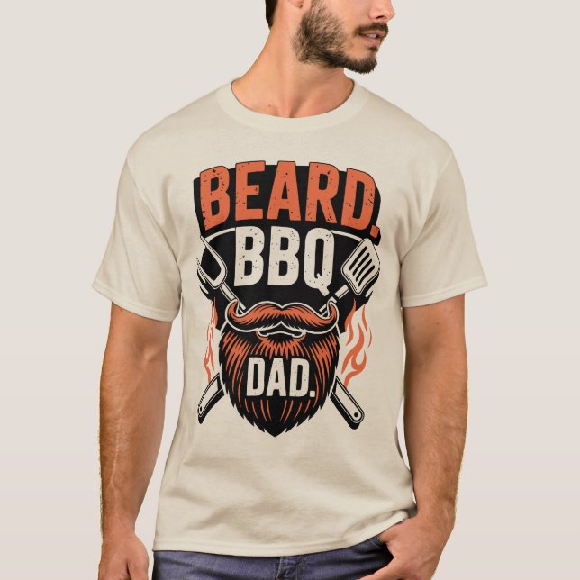 Camisa engraçada do Dia dos Pais, Pai BBQ com Barb (Frente)