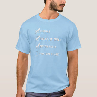 Camisa engraçada do exercício - lista de