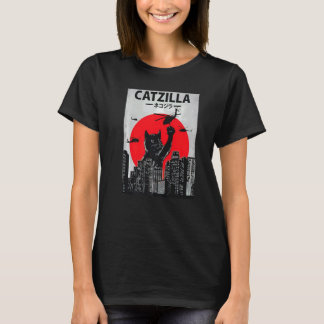 Camisa engraçada do gato Catzilla, Gato engraçado,