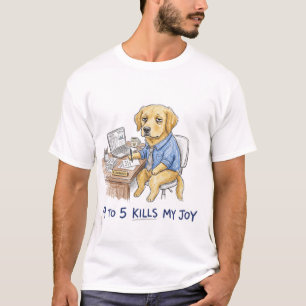 Camisa engraçada do Golden Retriever 9 to 5 Mata M