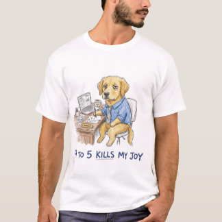 Camisa engraçada do Golden Retriever 9 to 5 Mata M
