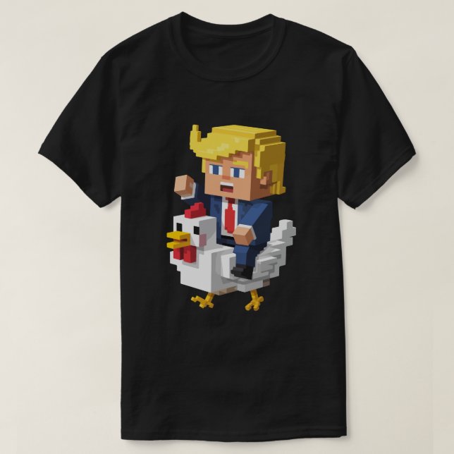 Camisa engraçada do jóquei de frango Trump - Satír (Frente do Design)