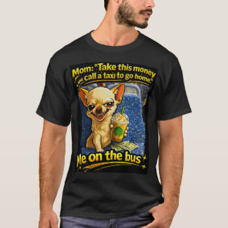 Camisa engraçada do meme do Chihuahua no ônibus pa