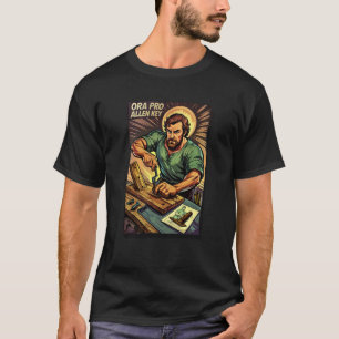 Camisa engraçada do pai católico São José e trabal