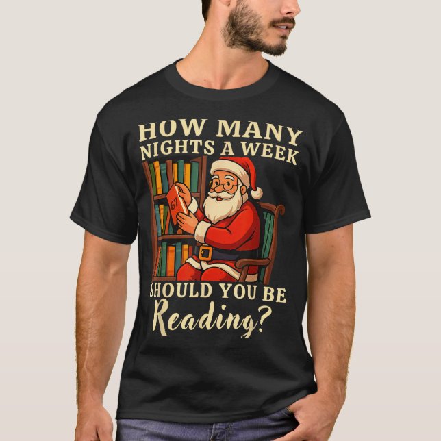 Camisa engraçada do Papai Noel lendo 67 meme Natal (Frente)