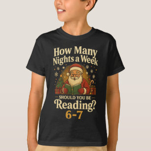 Camisa engraçada do Papai Noel lendo meme 67 Natal